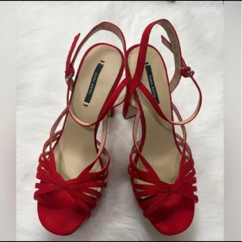 Zara Scarlet Strappy Heels